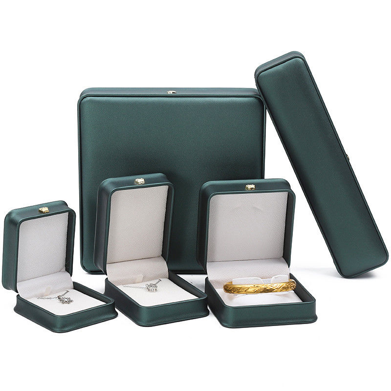 Crown Ornament Round-Corner PU Leather Jewelry Storage Box Set for Pendant Rings