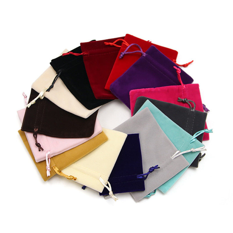 Anti Scratch Drawstring Velvet Jewelry Bag Pouch For Jewelry Luxury Gift Packaging