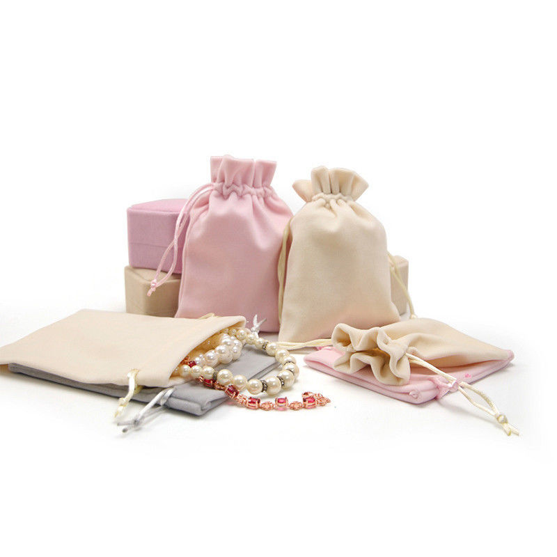 Anti Scratch Drawstring Velvet Jewelry Bag Pouch For Jewelry Luxury Gift Packaging