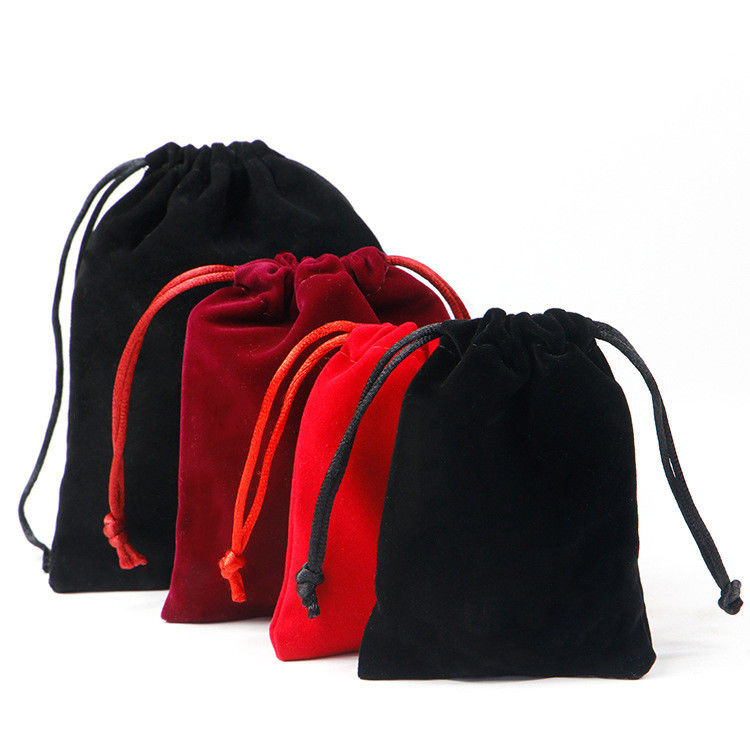 Multiple Size Smooth Drawstring Velvet Jewelry Bag for Luxury Jewelry Gift Packaging