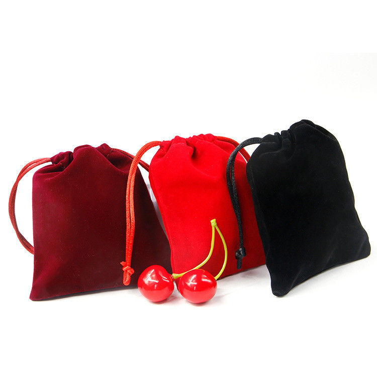Multiple Size Smooth Drawstring Velvet Jewelry Bag for Luxury Jewelry Gift Packaging
