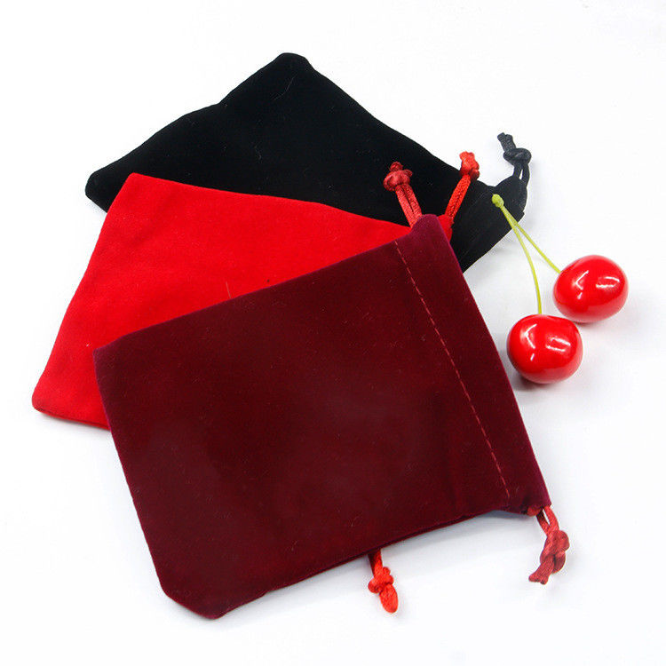 Multiple Size Smooth Drawstring Velvet Jewelry Bag for Luxury Jewelry Gift Packaging