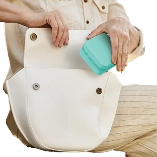 Multiple Compartments PU Leather Travel Jewelry Organizer Box Zipper Bag