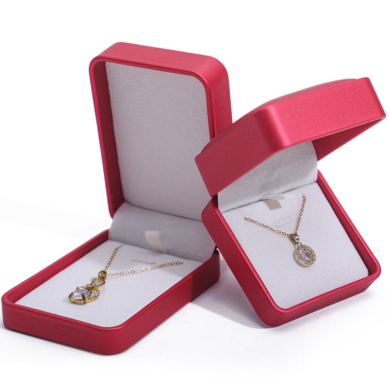 Noble Red PU Leather Luxury Jewelry Packaging Box Set with Soft Velvet Lining