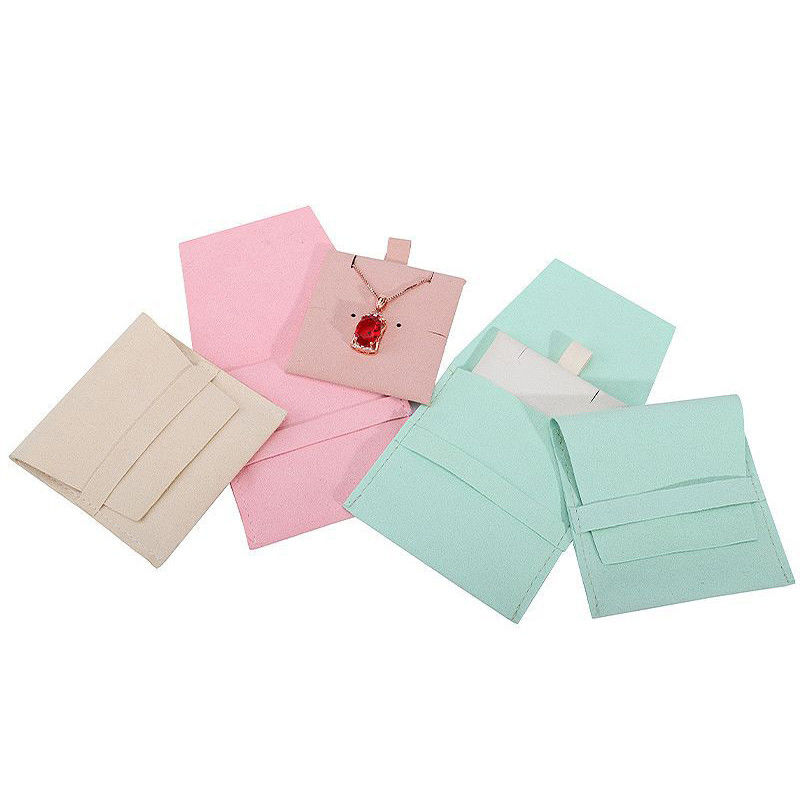 Soft Touch Microfiber Jewelry Storage Pouch with Removable Divider for Earrings