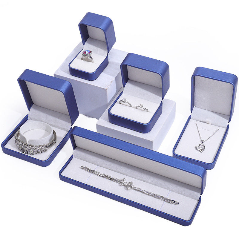 Custom Shape Glossy PU Leather Jewellry Case , Jewelry Box Sets For Packaging