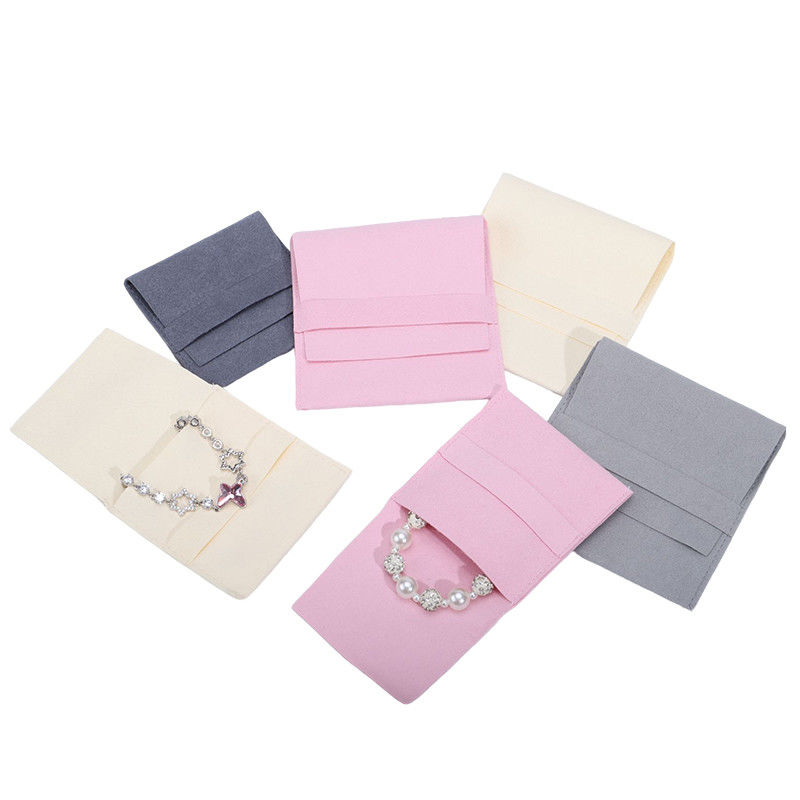 Compact Simple Soft Velvet Jewelry Packaging Envelope Pocket Mini Pendant Pouch