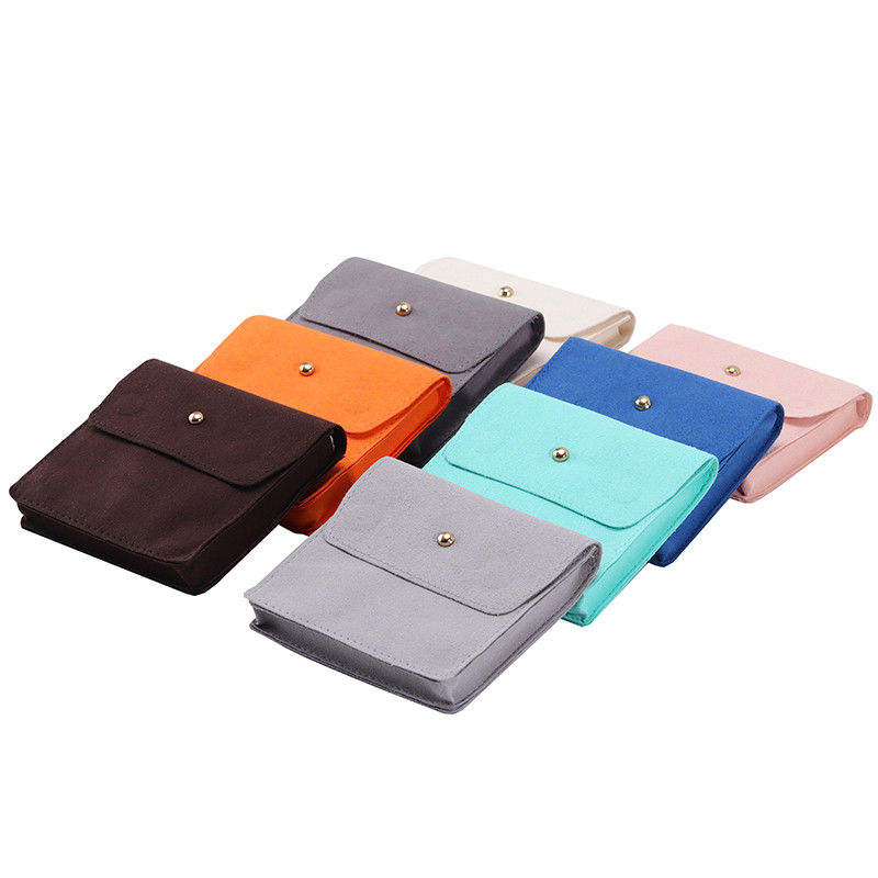 Upscale Anti Scratch Mini Velvet Jewelry Pouches Flip Open Luxury Small Velvet Bags