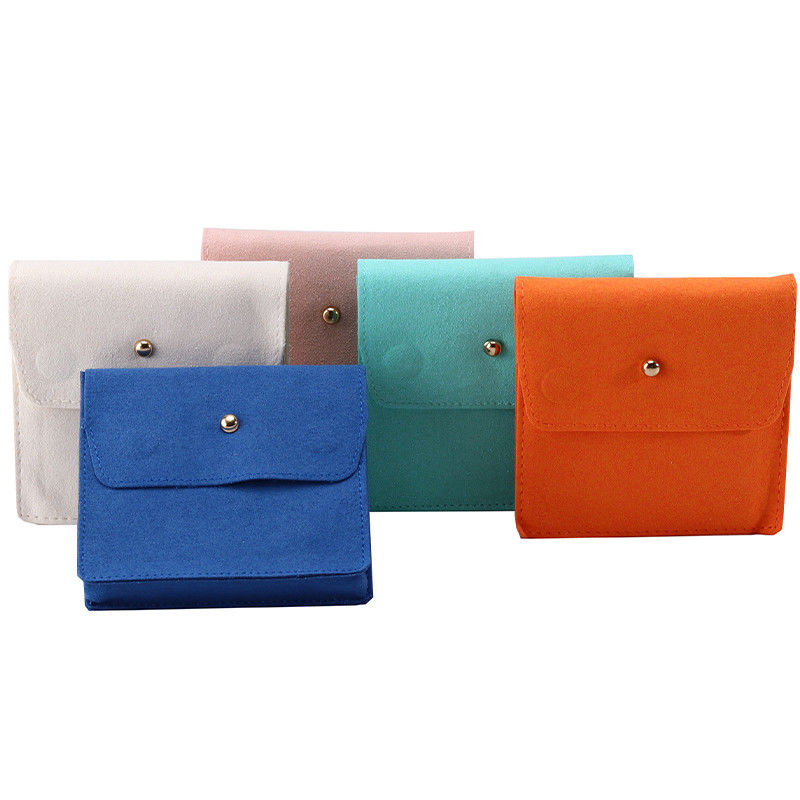 Upscale Anti Scratch Mini Velvet Jewelry Pouches Flip Open Luxury Small Velvet Bags