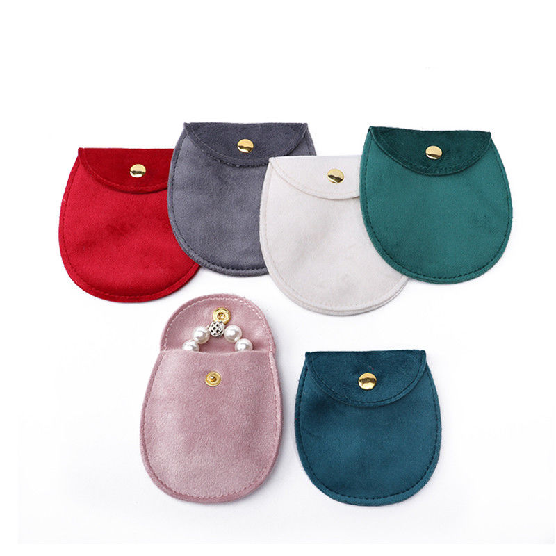 Sleek Egg Shaped Soft Velvet Jewelry Bag Accompaniment Chic Jewelry Pocket