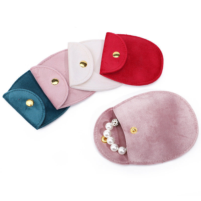 Sleek Egg Shaped Soft Velvet Jewelry Bag Accompaniment Chic Jewelry Pocket