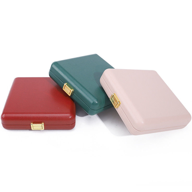 Spacious Space Multifunctional PU Leather Jewelry Organizer Box Buckle Closure