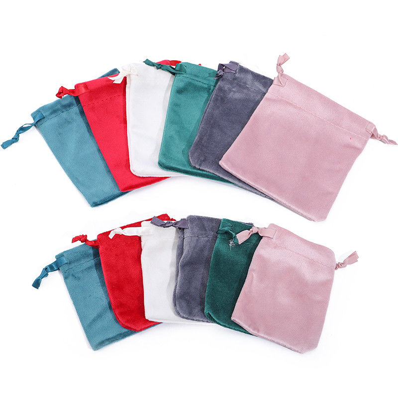 Soft Touch Adaptable Storage Velvet Drawstring Bag for Treasure Jewelry Packaging