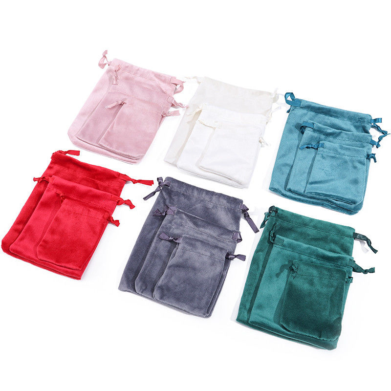 Soft Touch Adaptable Storage Velvet Drawstring Bag for Treasure Jewelry Packaging
