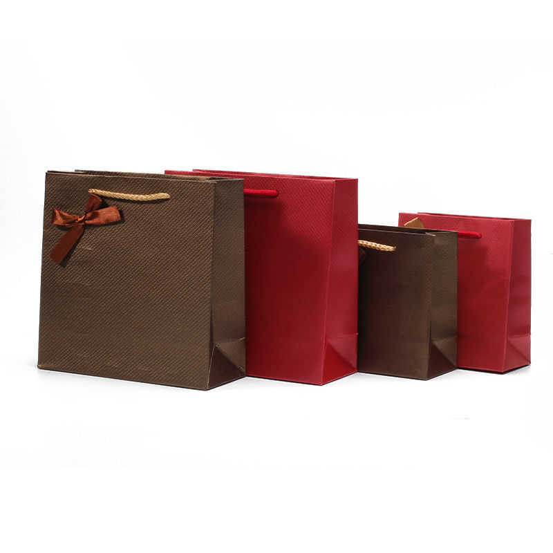 Twill Grain Tasteful Cardboard Paper Tote Gift Bags Jewelry Packaging Holder