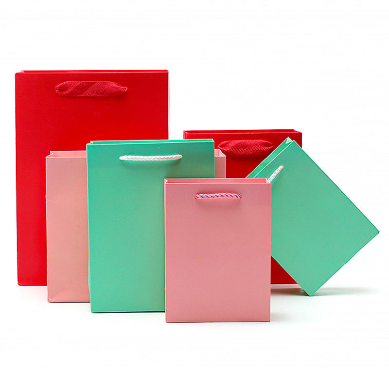 Chic Plain Macaron Color Cardboard Tote Bag Gift Treasure Packaging