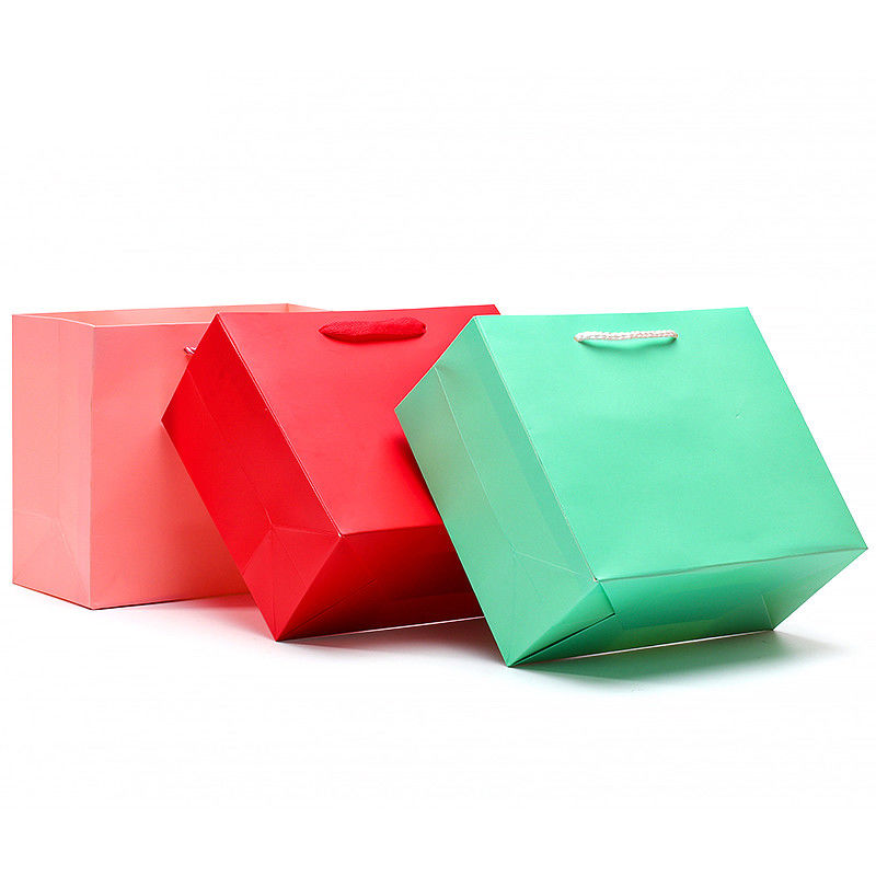 Chic Plain Macaron Color Cardboard Tote Bag Gift Treasure Packaging