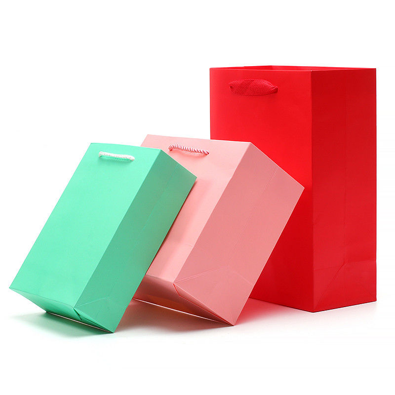 Chic Plain Macaron Color Cardboard Tote Bag Gift Treasure Packaging