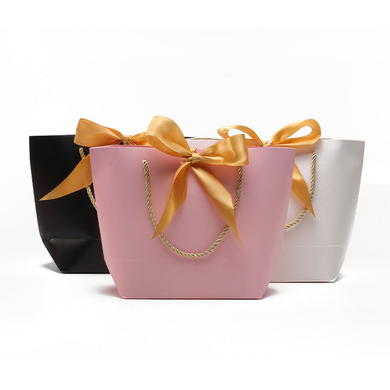 Compact Gorgeous Cardboard Paper Gift Tote Bag Bowknot Ornament for Birthday