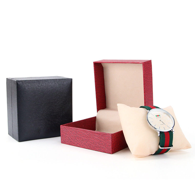 Fine Pebble Grain Hard Paper Watch Packaging Box Compact Cardboard Storage Case