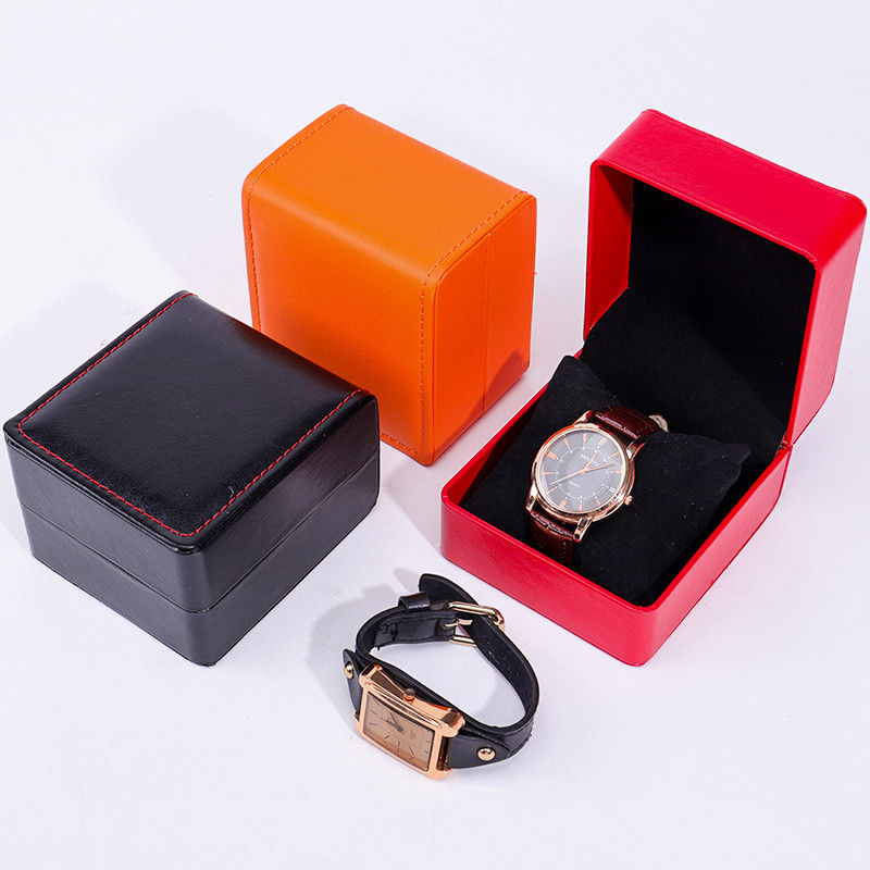 Custom WaterProof PU Leather Luxury Watch Packaging Box Soft Velvet Lining