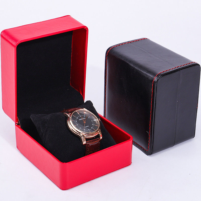 Custom WaterProof PU Leather Luxury Watch Packaging Box Soft Velvet Lining