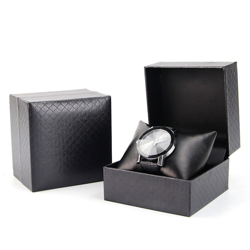 Diamond Crosshatch Textured Hard Paper Watch Case Cardboard Luxury Box