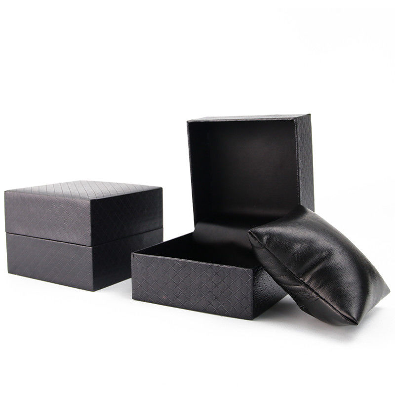 Diamond Crosshatch Textured Hard Paper Watch Case Cardboard Luxury Box