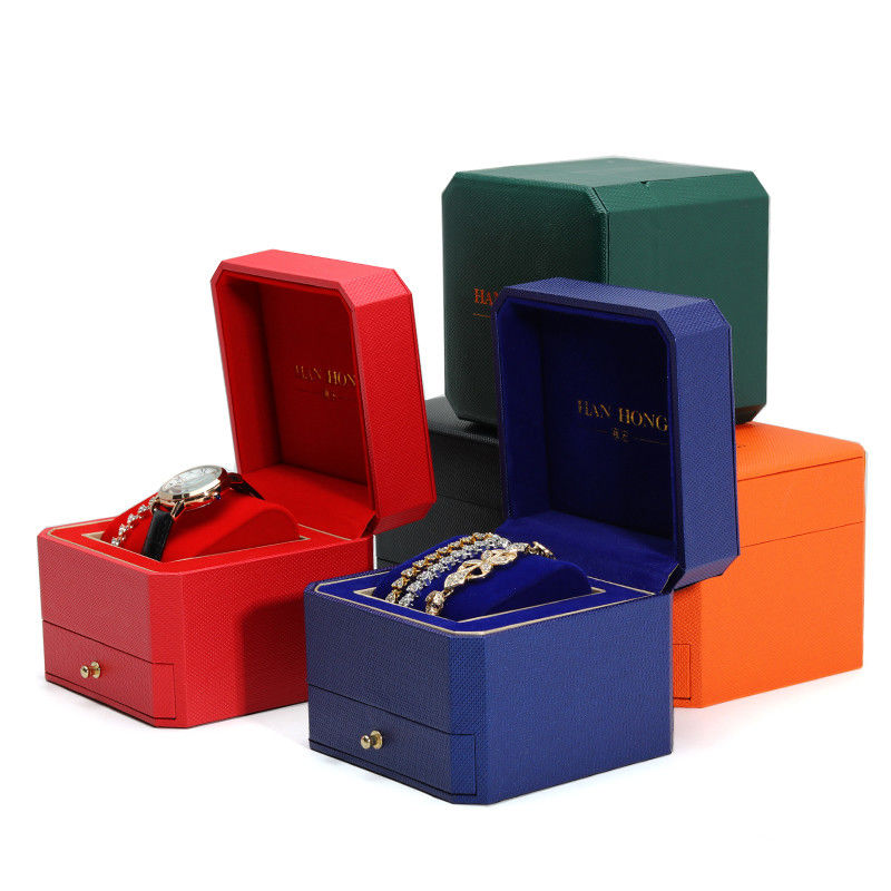 Custom Logo Hard Paper Watch Box Packaging Luxury Storage Organizer With Drawer