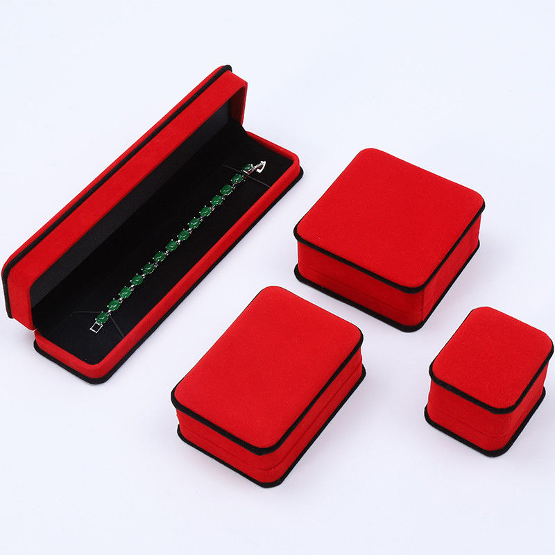 Handmade Noble Velvet Jewelry Box Round Corner Ring Case for Ear Stud Bracelet Pendant
