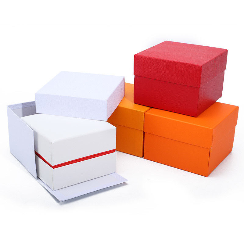 Soft Handy Stylish PU Leather Watch Packaging Box Red Edge Storage Case for Gift