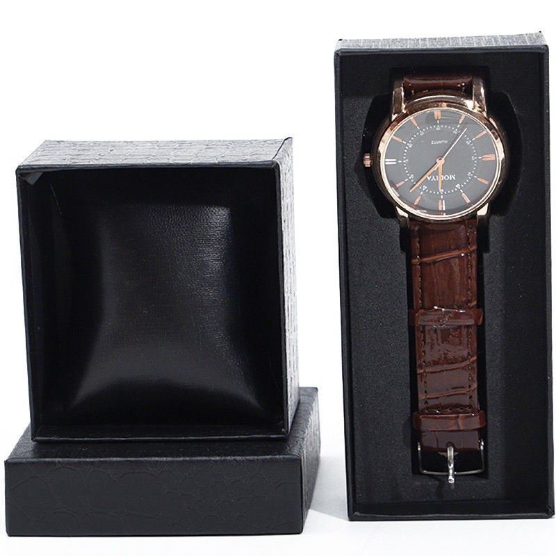 Linen Texture Noble Soft PU Leather Watch Packaging Case Luxury Storage Box