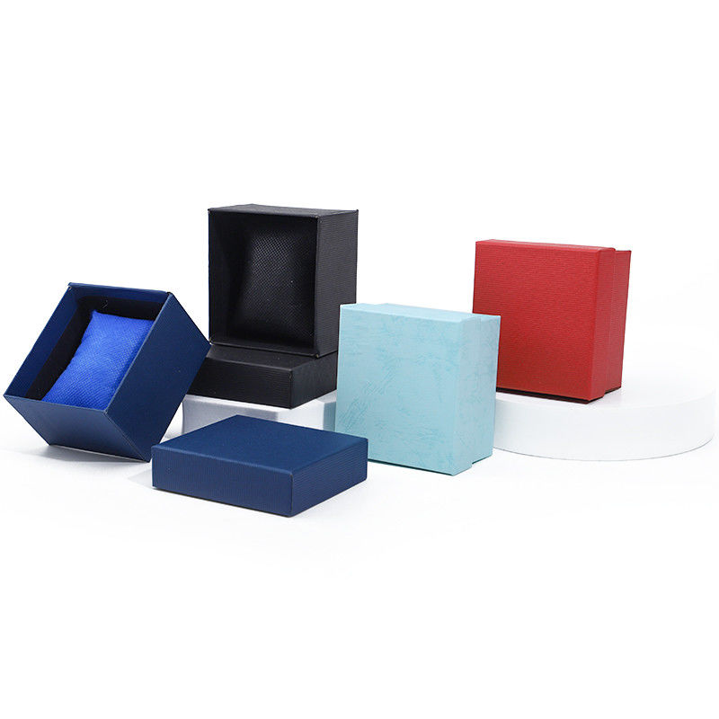 Single Slot Twill Grain Paper Watch Box Packaging with Detachable Pillow