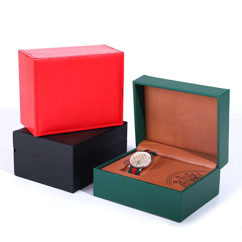 Eye-Catching Internal Printing Faux Leather Luxury Watch Packaging Box for Gift