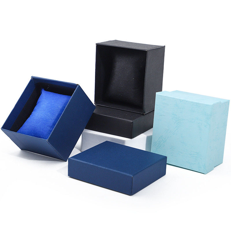 Single Slot Twill Grain Paper Watch Box Packaging with Detachable Pillow
