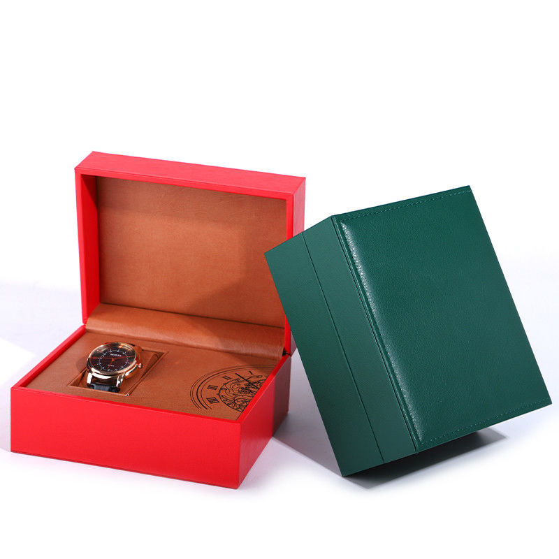Eye-Catching Internal Printing Faux Leather Luxury Watch Packaging Box for Gift