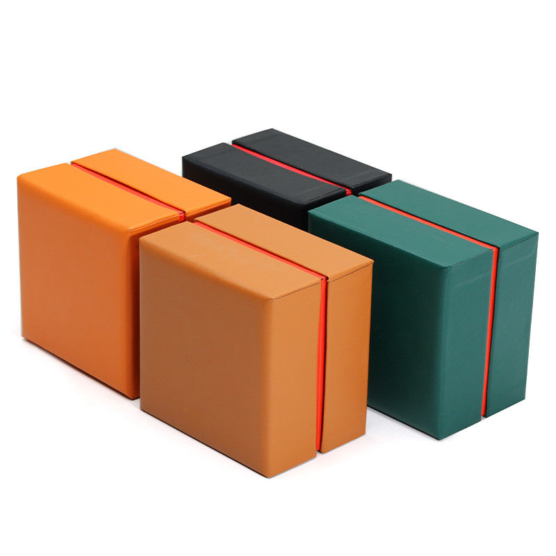 Luxurious Dust-Proof PU Leather Watch Case with Red Internal Surrounding Edge