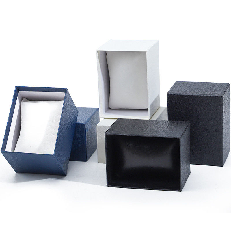 Pebble Grain Paper Watch Packaging Box Hard Luxury Storage Case custom Logo