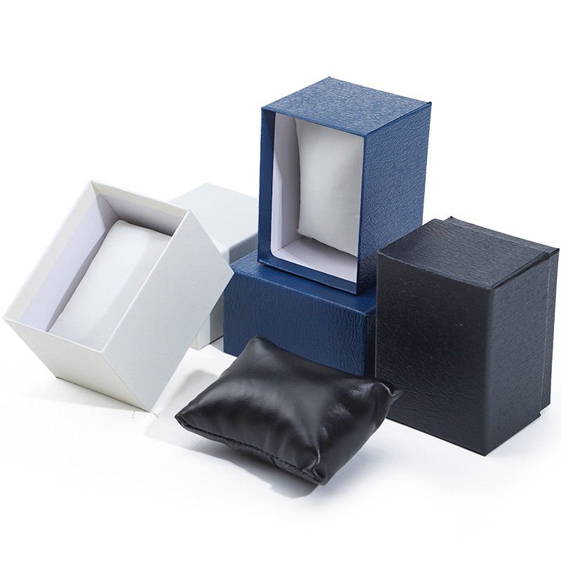 Pebble Grain Paper Watch Packaging Box Hard Luxury Storage Case custom Logo
