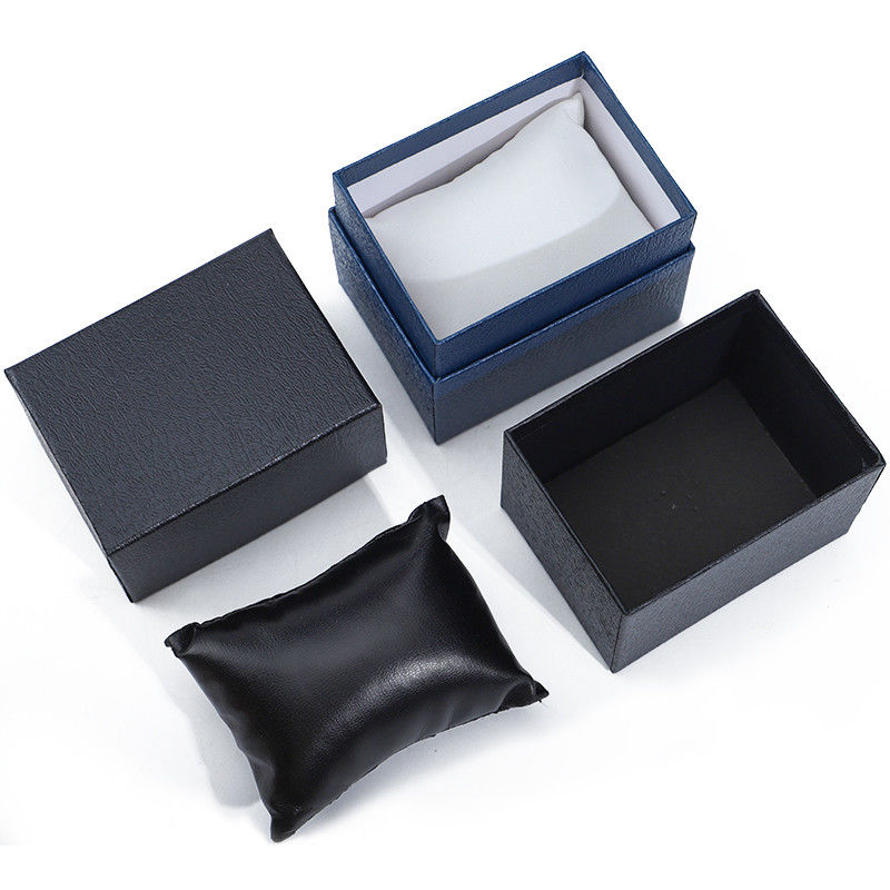 Pebble Grain Paper Watch Packaging Box Hard Luxury Storage Case custom Logo