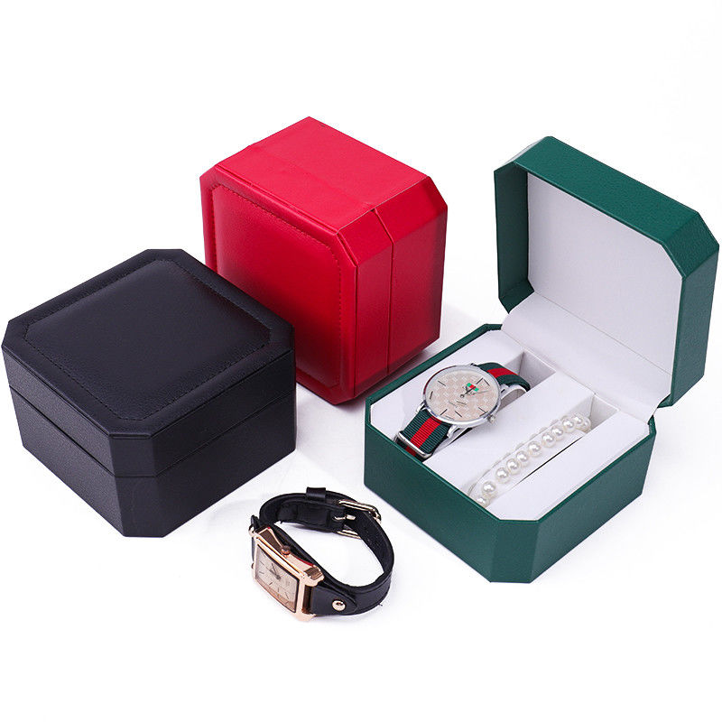 Octagonal Leather Watch Storage Case Multiple Compartments For Gift Packaging