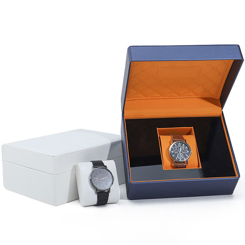 Soft Touch Lining PU Leather Watch Box Luxury Packaging with Sleek Wooden Internal