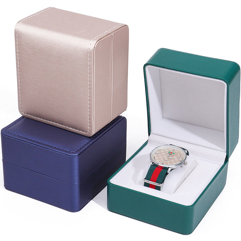 Brush Grain Smooth Faux Leather Watch Storage Box Handmade Chic Luxury Packaging for Men