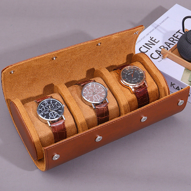 Multiple Cells Noble PU Leather Watch Storage Case Packaging Box with Velvet Lining