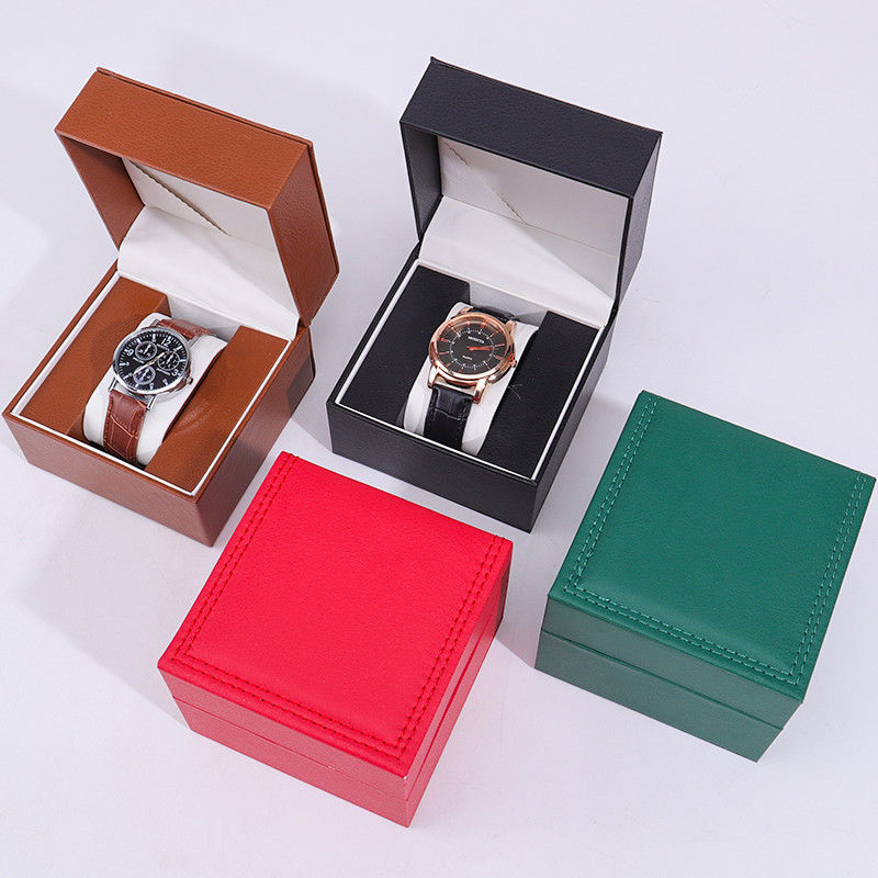 Square Faux Leather Watch Packaging Box Tasteful Dustproof Casio Case for Gift