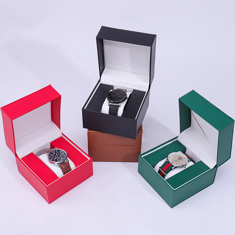 Square Faux Leather Watch Packaging Box Tasteful Dustproof Casio Case for Gift