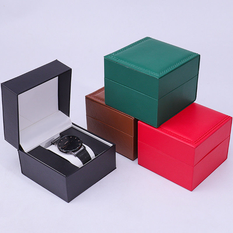 Square Faux Leather Watch Packaging Box Tasteful Dustproof Casio Case for Gift