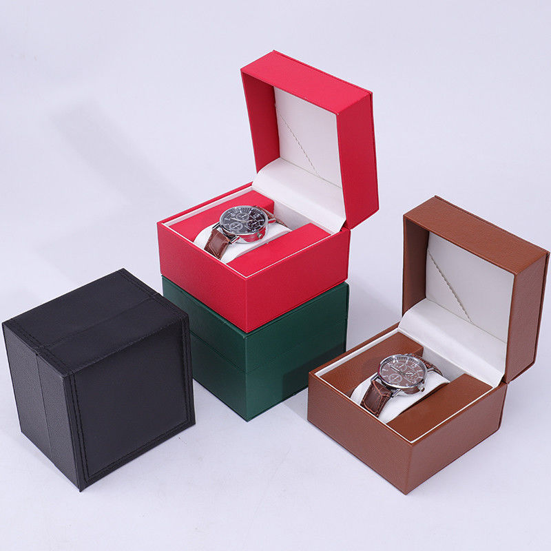 Square Faux Leather Watch Packaging Box Tasteful Dustproof Casio Case for Gift