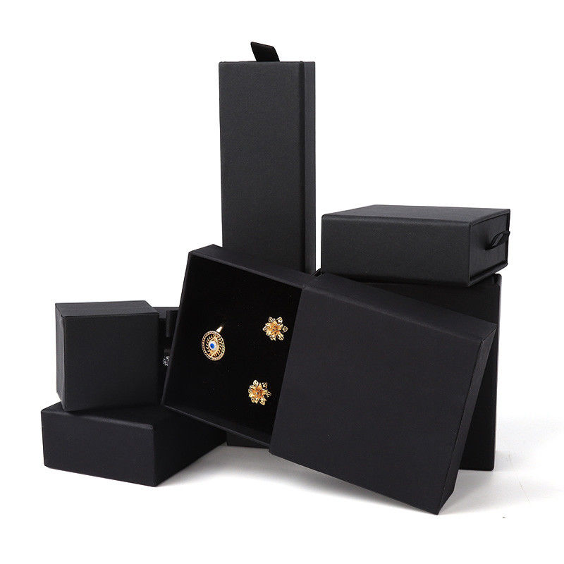 Rectangular jewellery Box Eco Friendly square paper pink drawer Jewelry Box