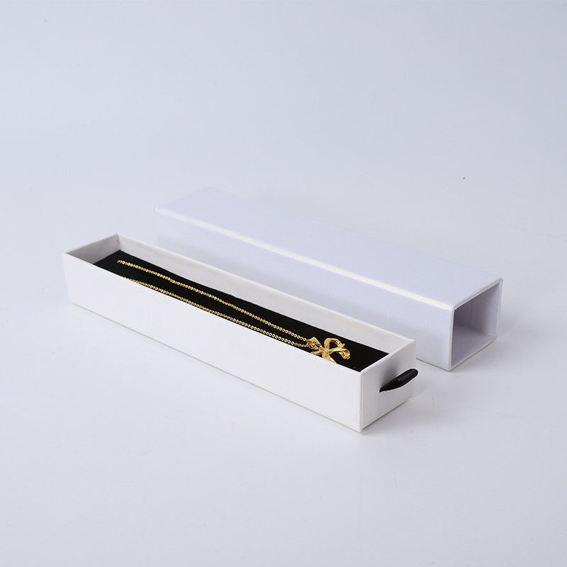 Rectangular jewellery Box Eco Friendly square paper white drawer Jewelry Box